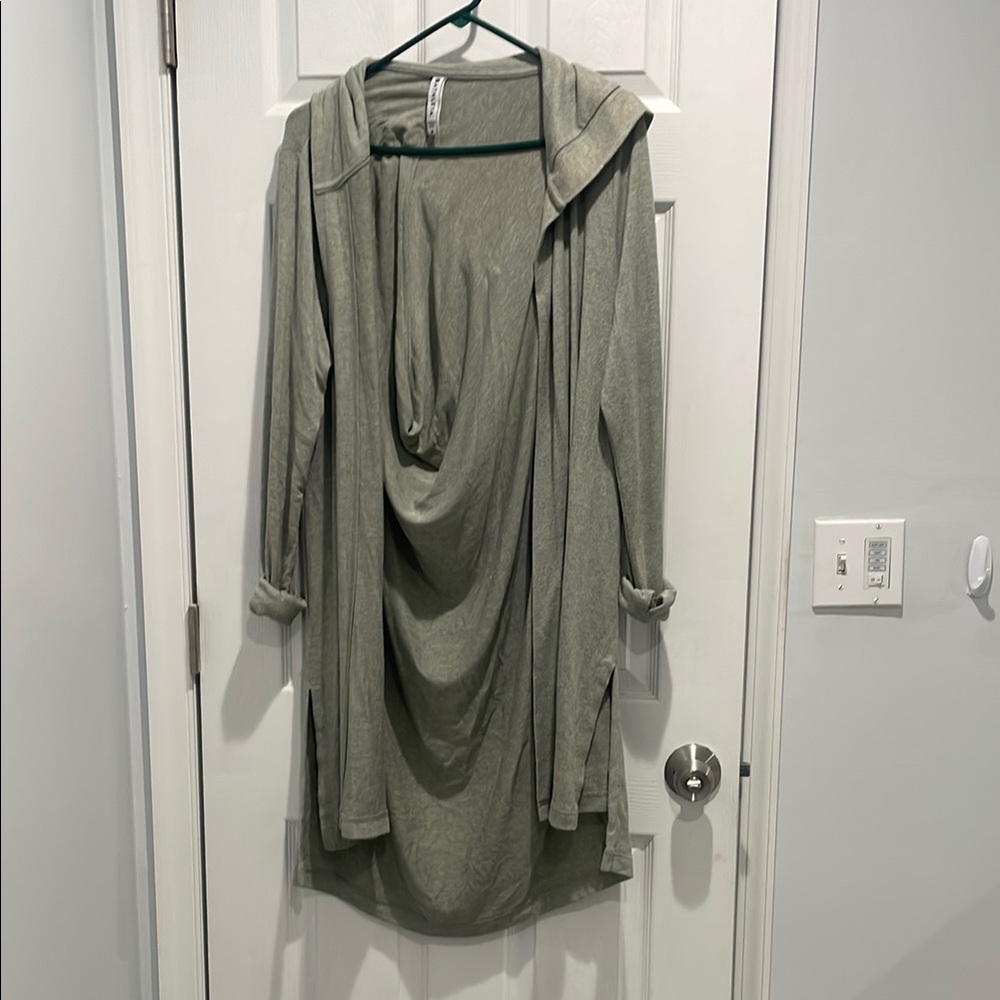 Athleta Medium Grey Hooded Drape Sweater